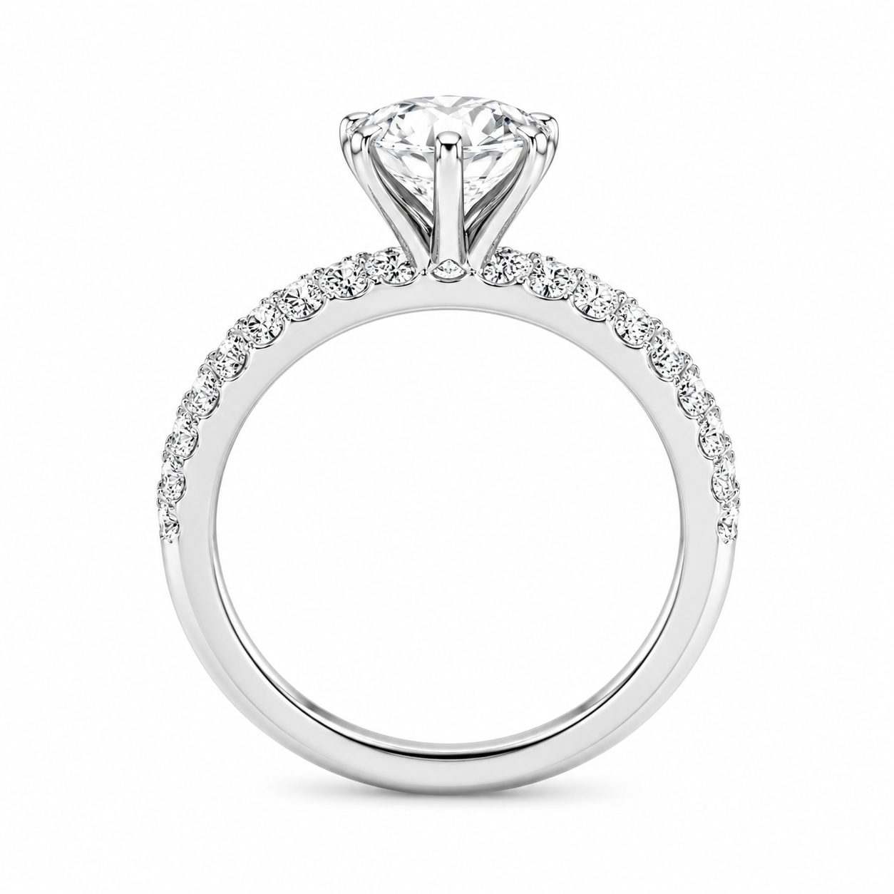 Pave Marquise Lab Diamond Solitaire Engagement Ring Set In Sterling Silver
