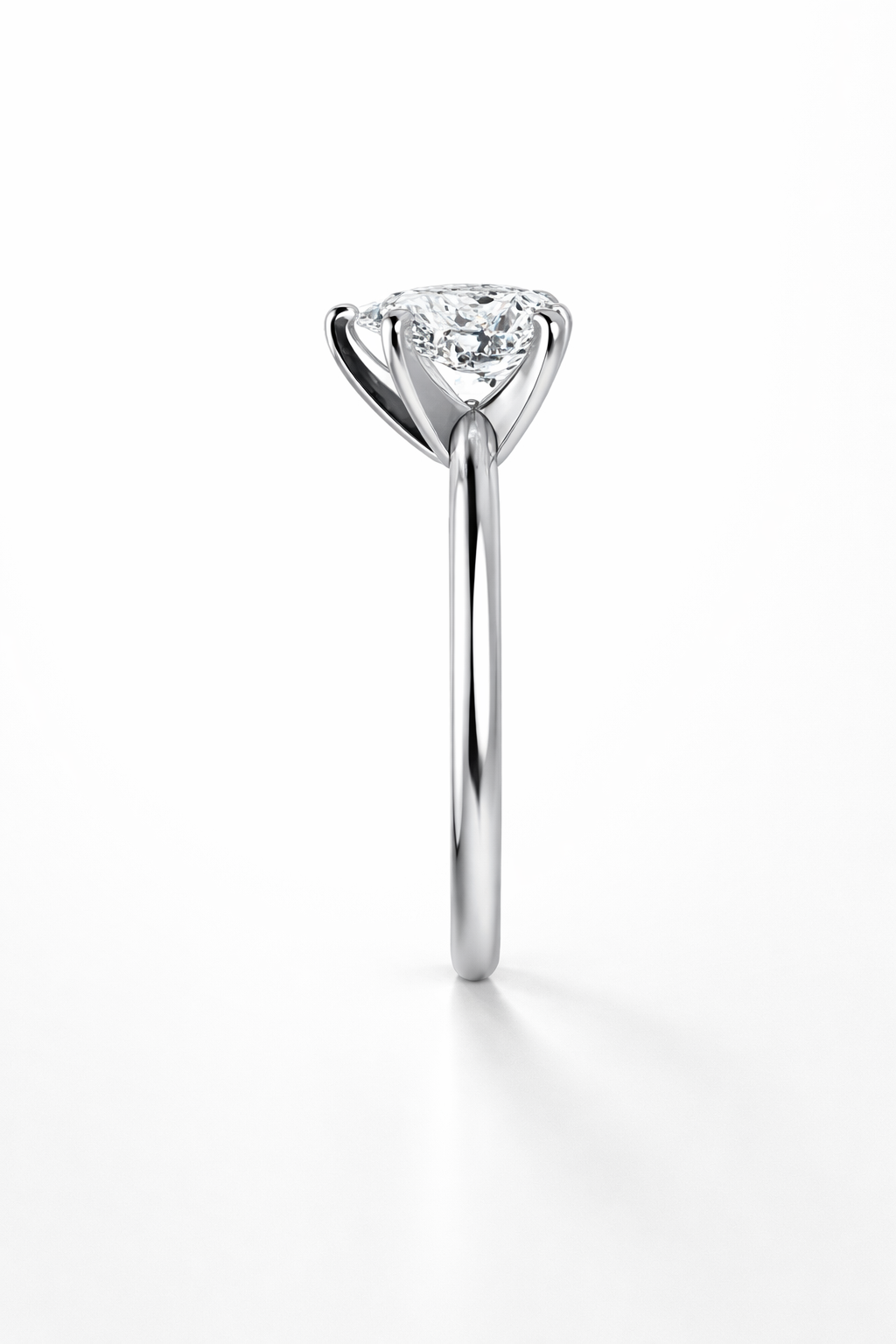 Pear Cut Lab Diamond Solitaire Engagement Ring