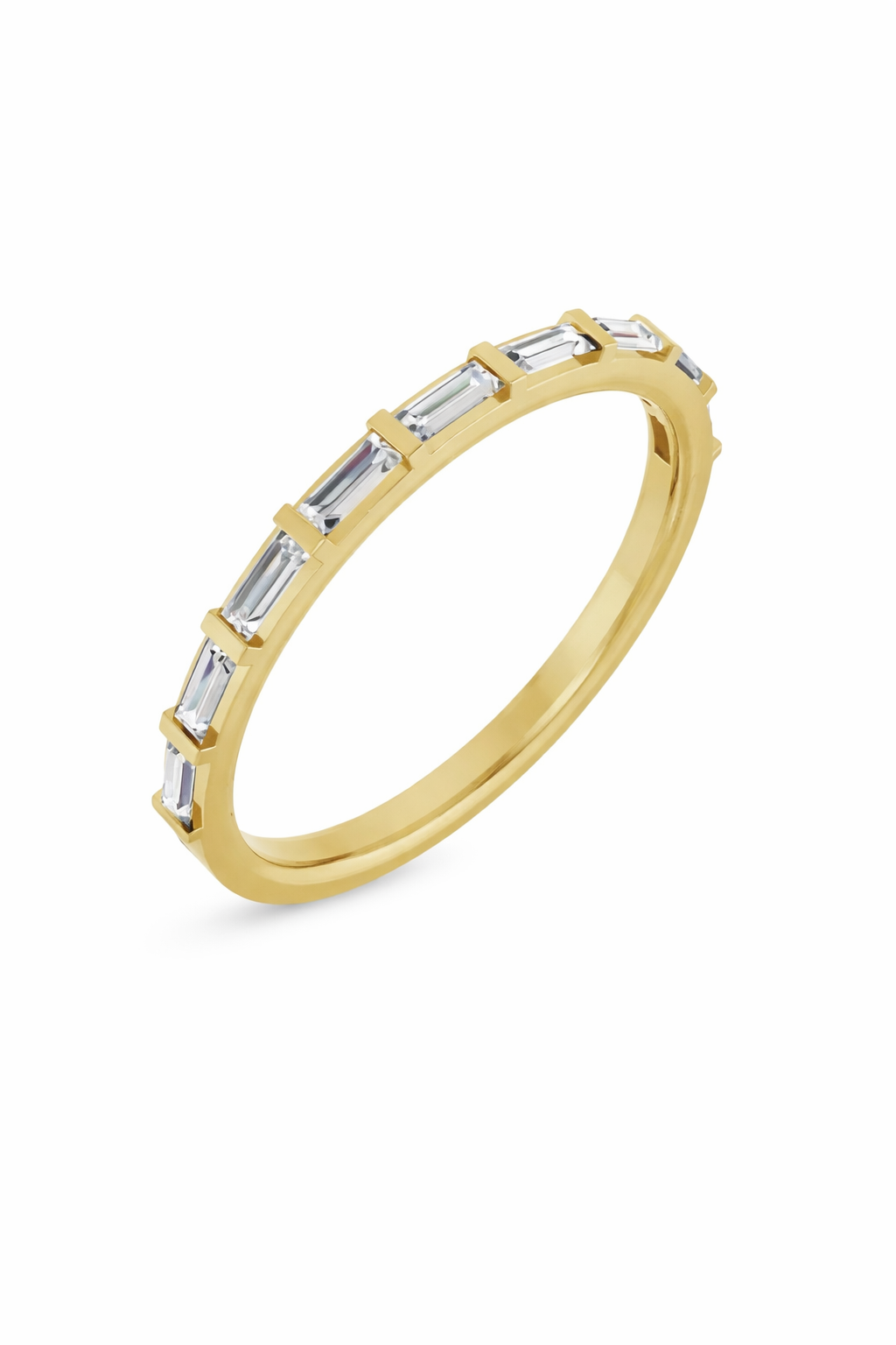 14k Gold Baguette Bar Band