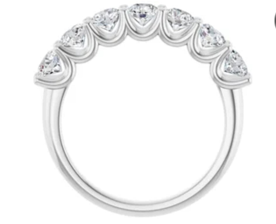 7 Stone Round Cut Lab Grown Diamond Band