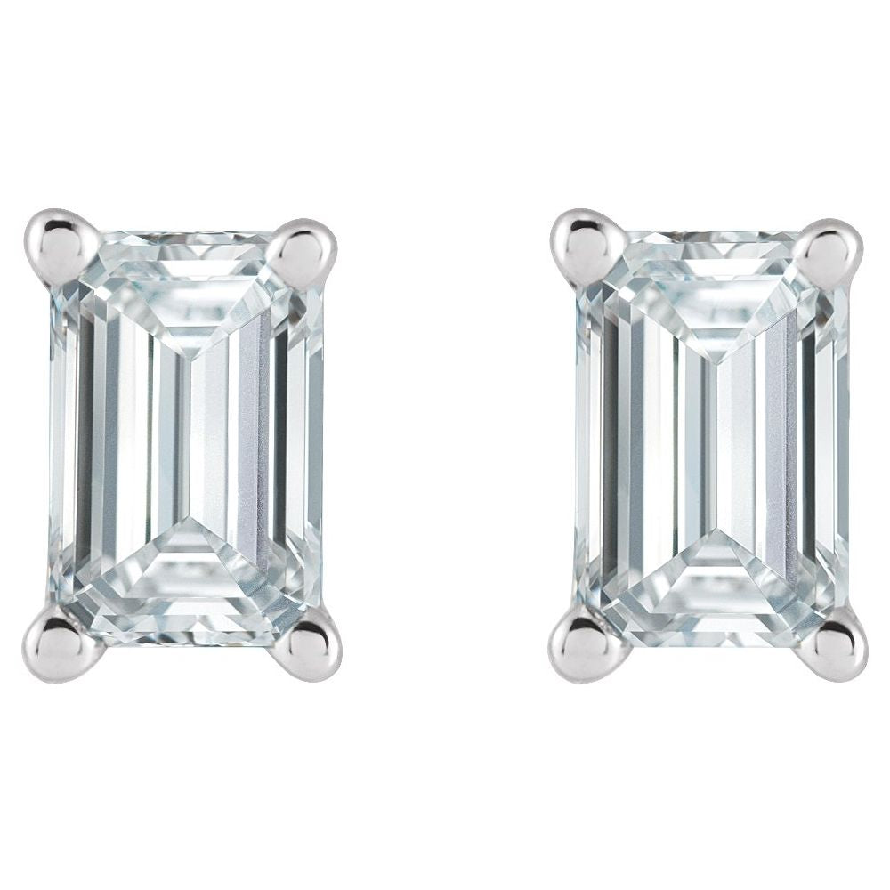 Emerald-Cut Lab-Grown Diamond Studs — 1/2 CTW