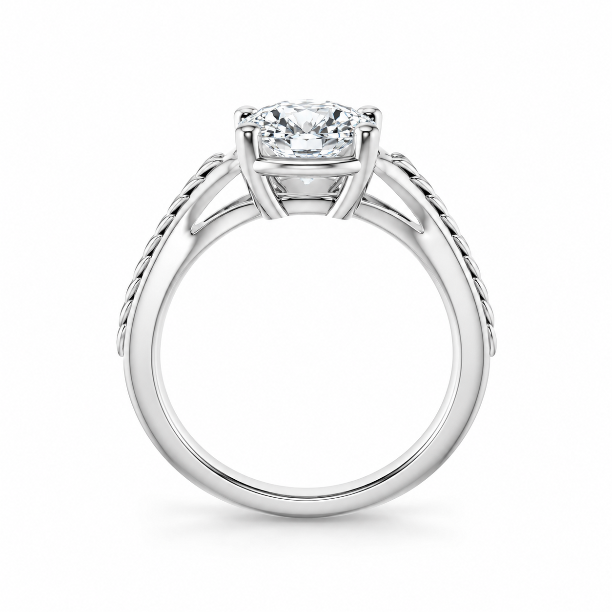 Vintage Elongated Cushion Cut Lab Diamond Solitaire Engagement Ring Set in Sterling Silver