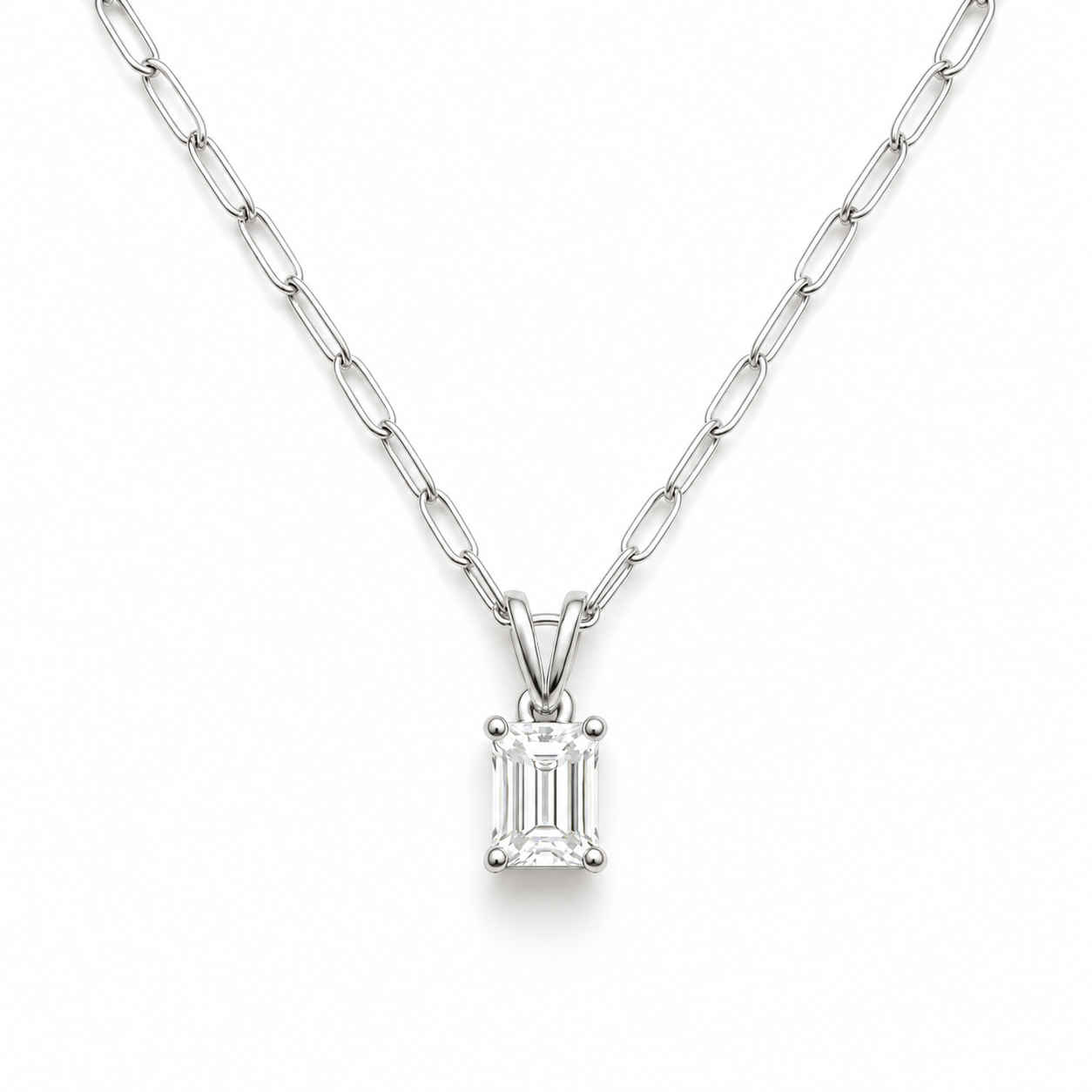 The Solitaire Edit - Signature Emerald Paperclip Chain