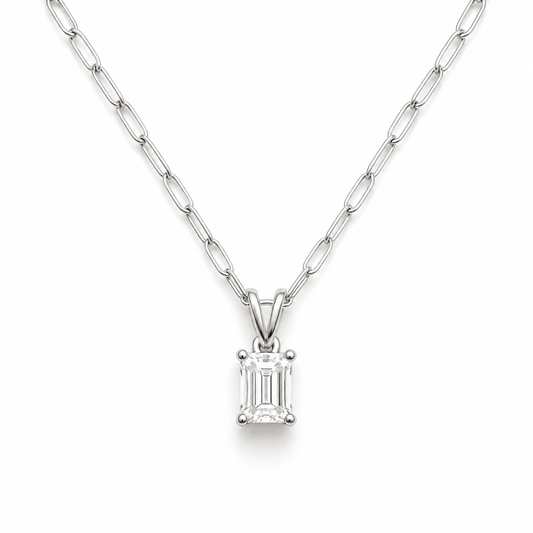 The Solitaire Edit - Signature Emerald Paperclip Chain
