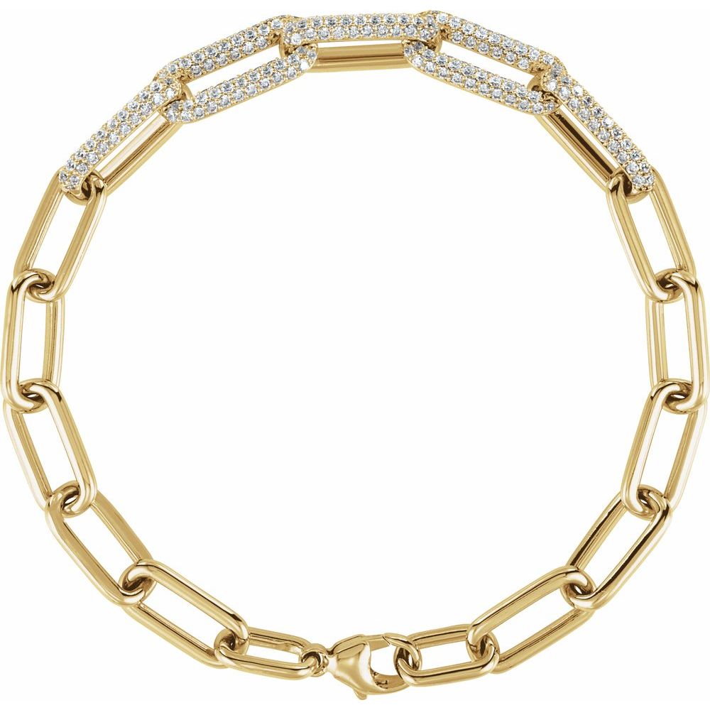 14k Gold Vermeil Lab Diamond Paperclip Bracelet