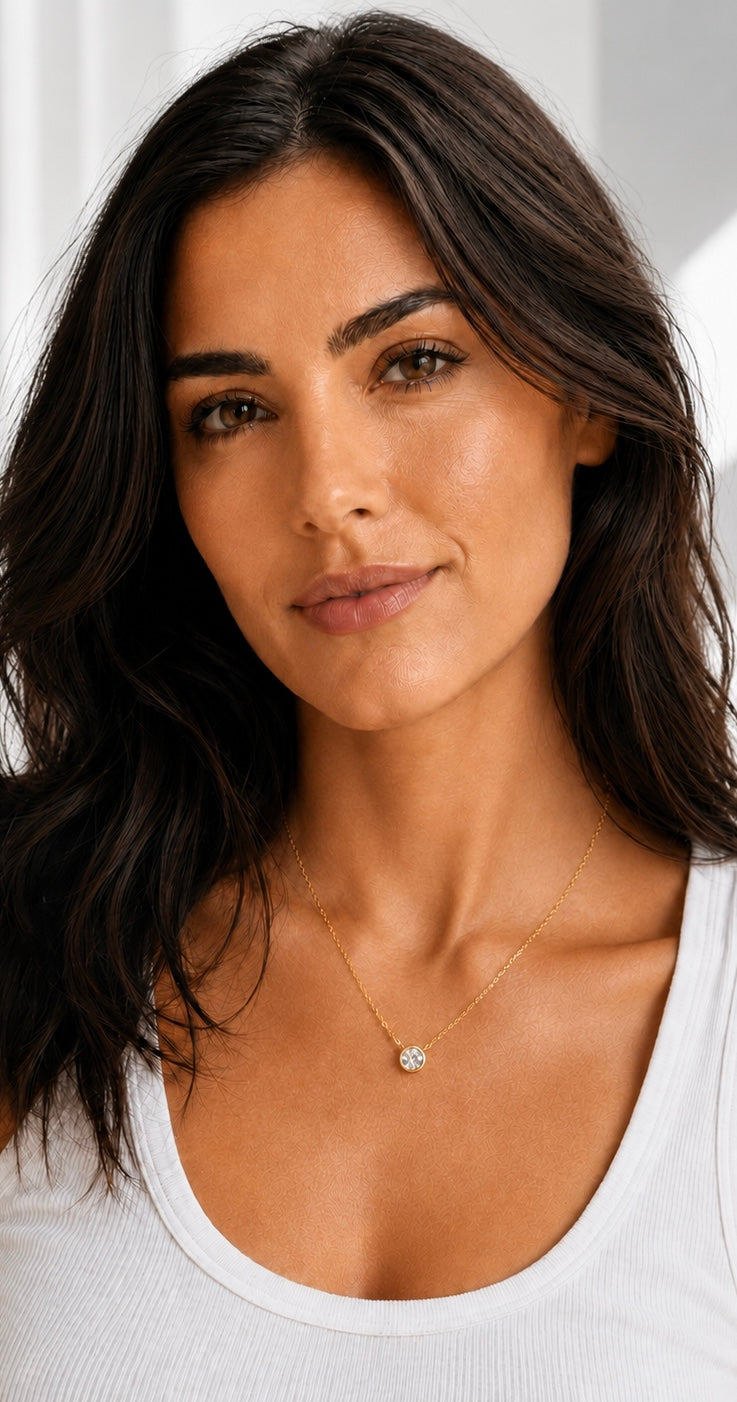 1CT Bezel Solitaire Necklace