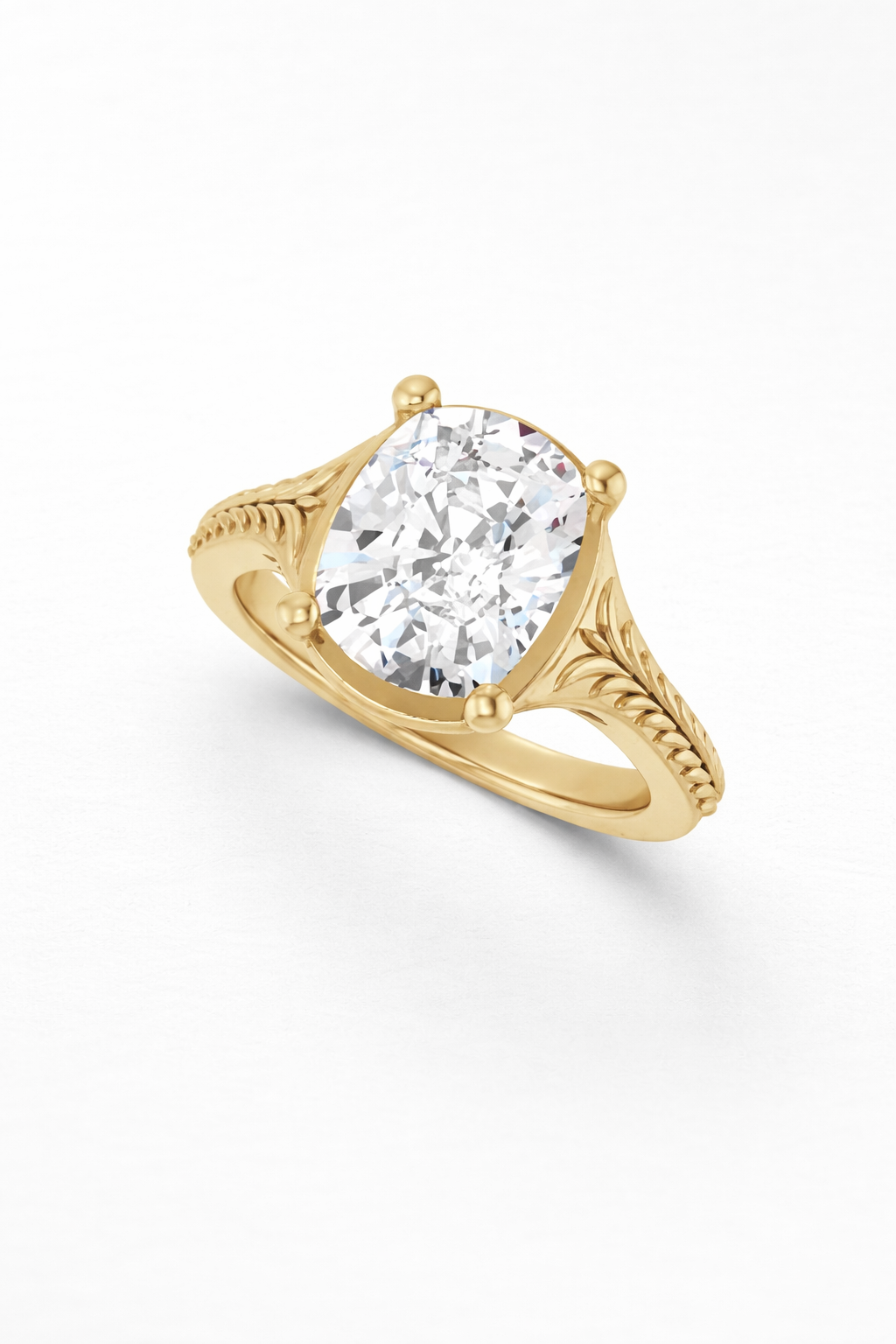 Vintage Elongated Cushion Cut Engagement Ring