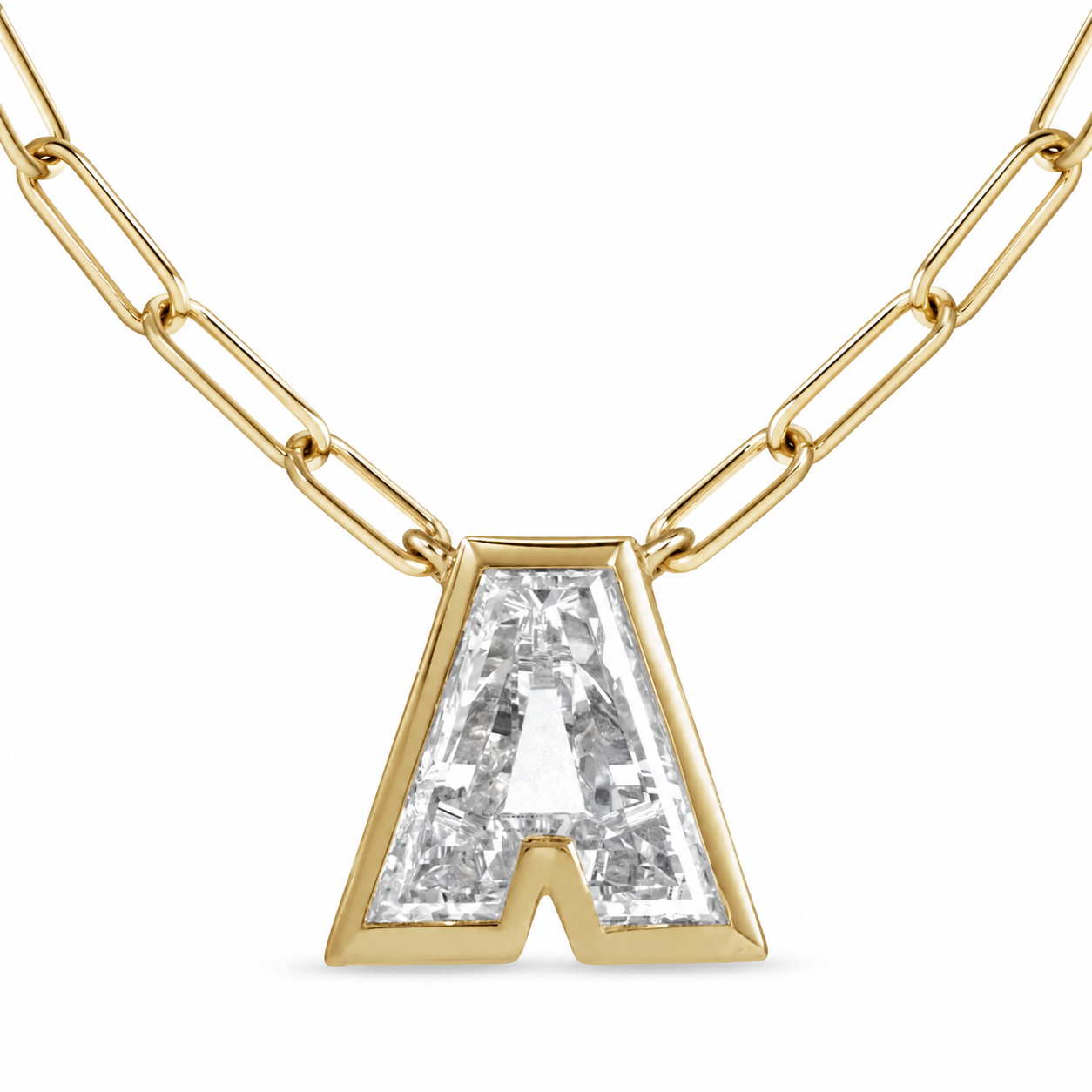 The Solitaire Edit- Bezel Lab Diamond Letter Necklace
