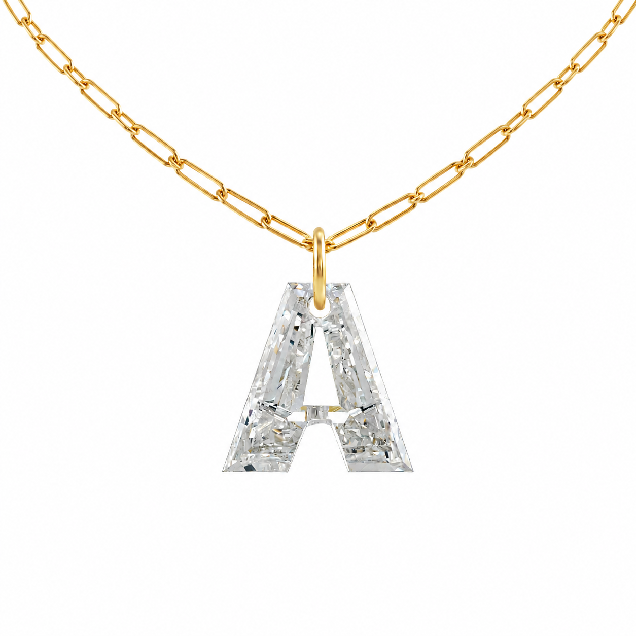 The Solitaire Edit- All Diamond Letter Necklace