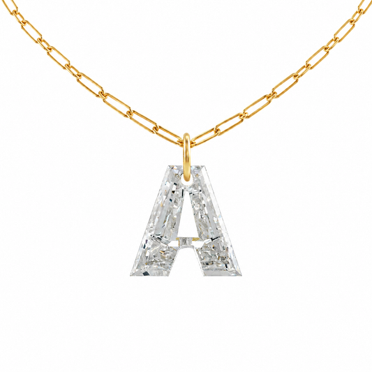 The Solitaire Edit- All Diamond Letter Necklace