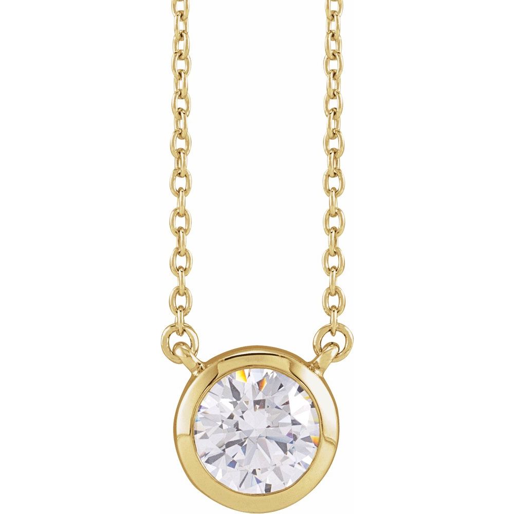 1CT Bezel Solitaire Necklace