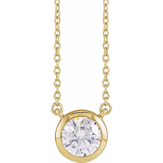 1CT Bezel Solitaire Necklace
