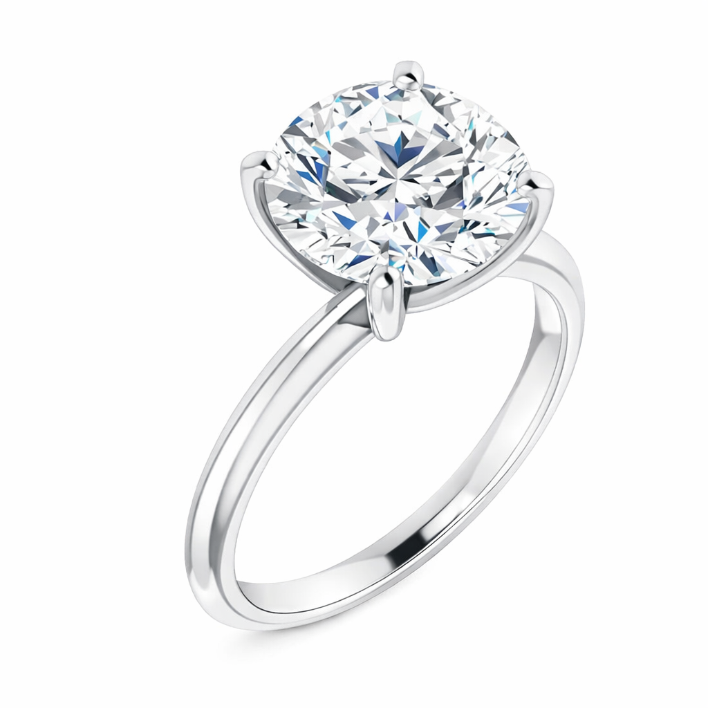 Round Brilliant Lab Diamond Solitaire Engagement Ring