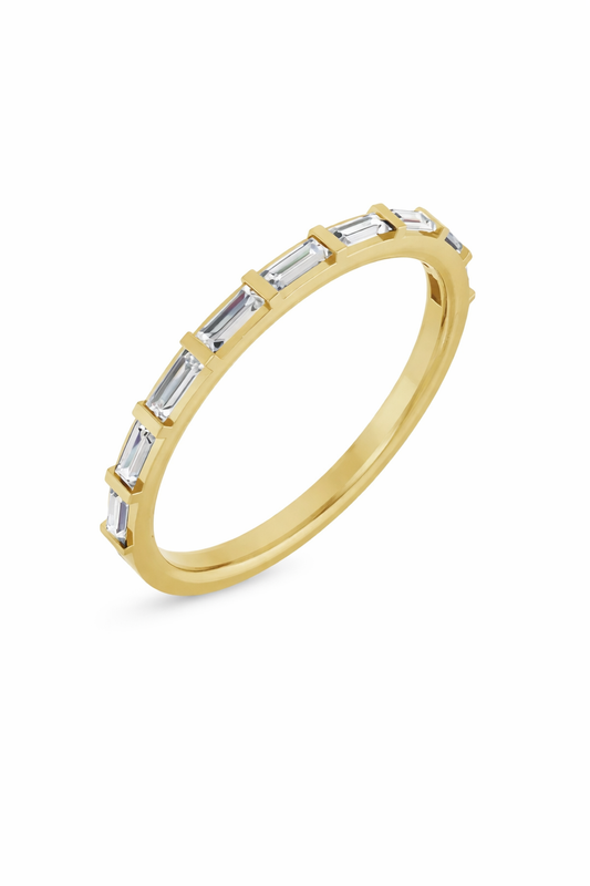 14k Gold Baguette Bar Band