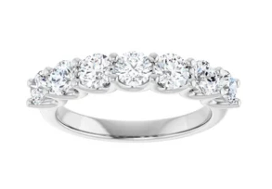 7 Stone Round Cut Lab Grown Diamond Band
