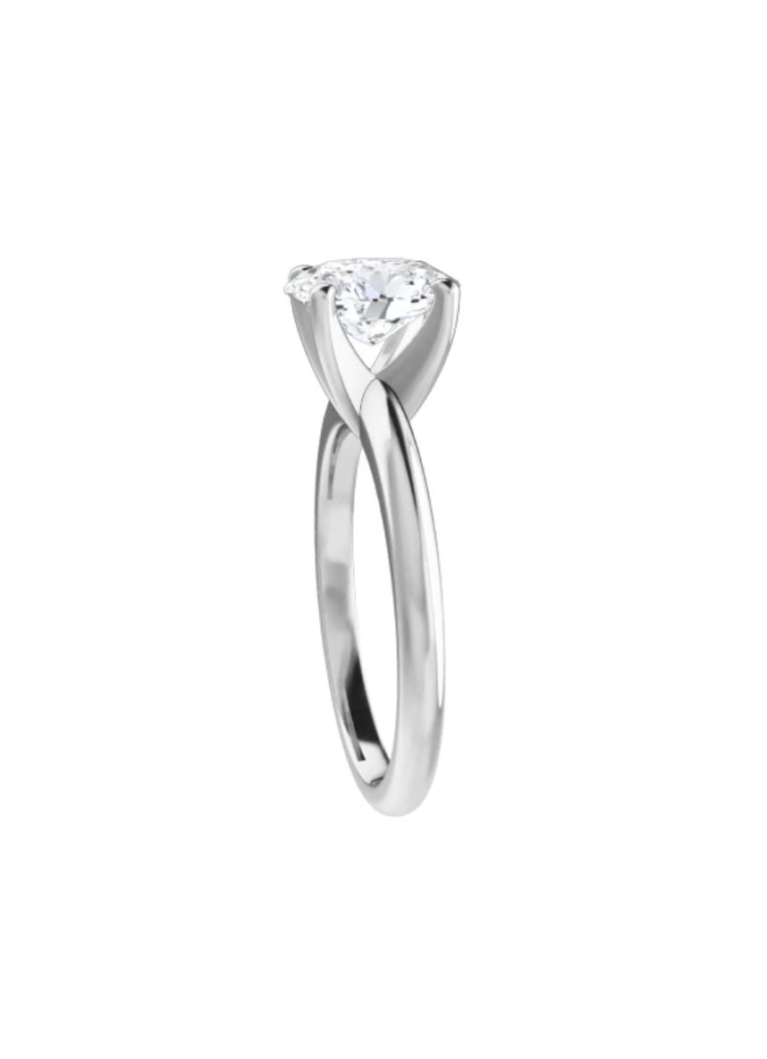 10K Gold Oval Lab Diamond Solitaire Engagement Ring
