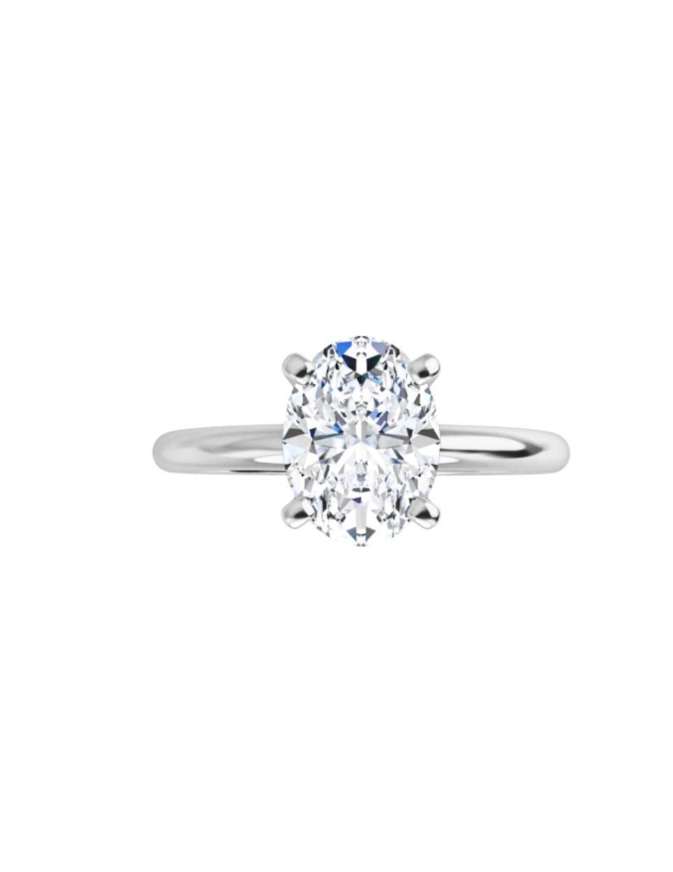 10K Gold Oval Lab Diamond Solitaire Engagement Ring