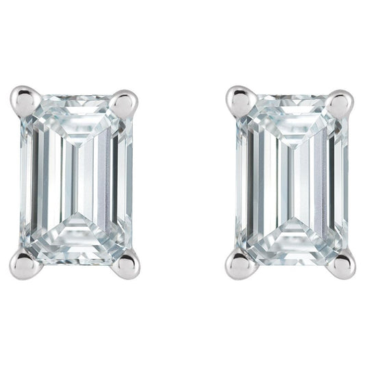 Emerald-Cut Lab-Grown Diamond Studs — 1/2 CTW